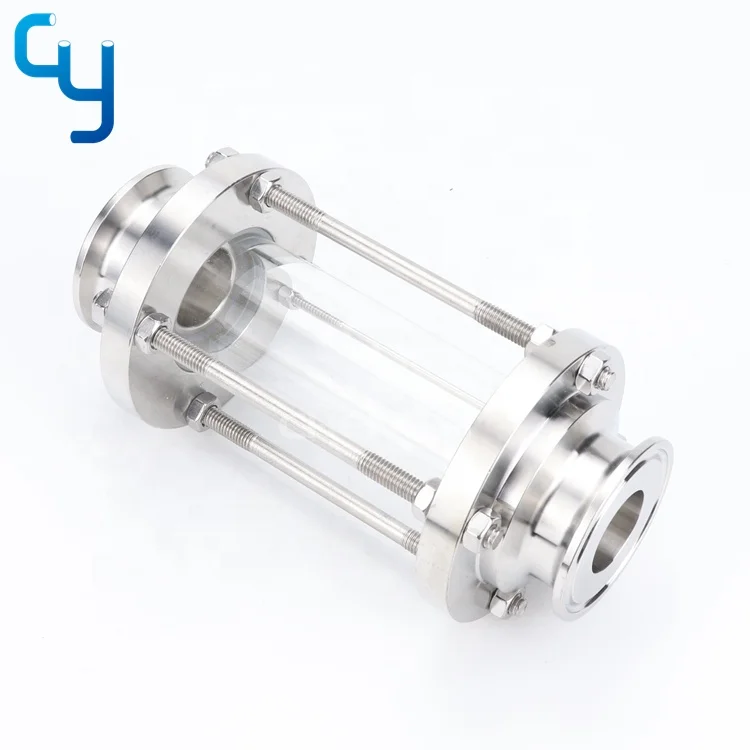 Sanitary stainless steel tubular sight glass inline tube sight glass