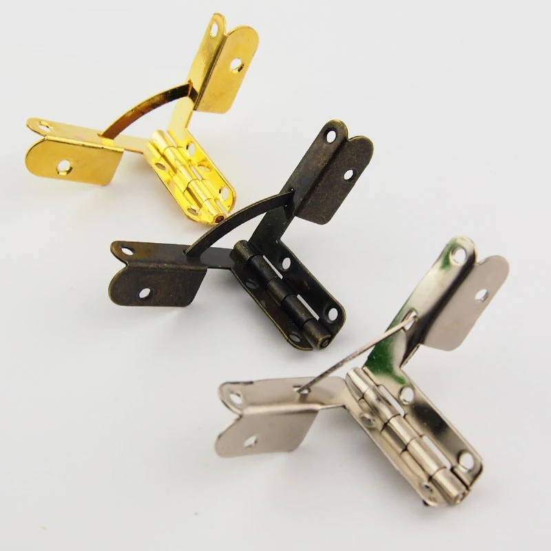 Iron Spring Hinge Antique Bronze For Miniature Furniture Hinges Foldable Concealable Quadrant Hinge