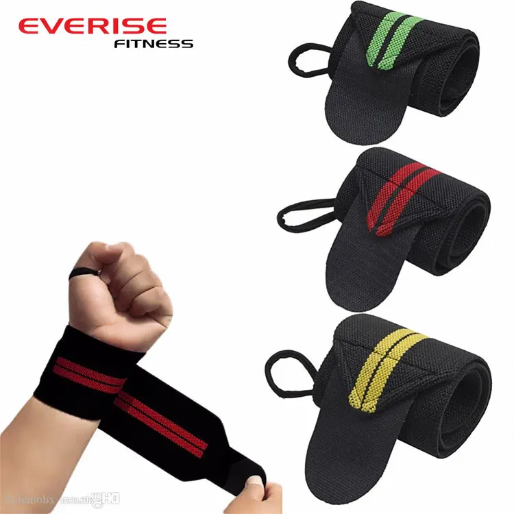 Custom Adjustable Gym Sports Protective Cotton Weight Lifting Support Wrist Wraps