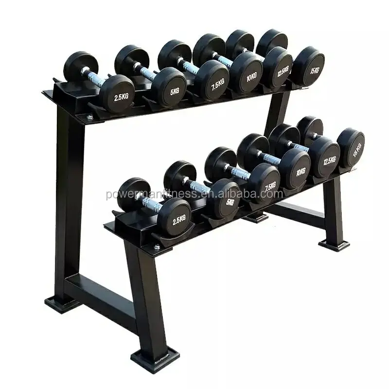Rizhao Powerman Fitness Round Rubber Dumbbell