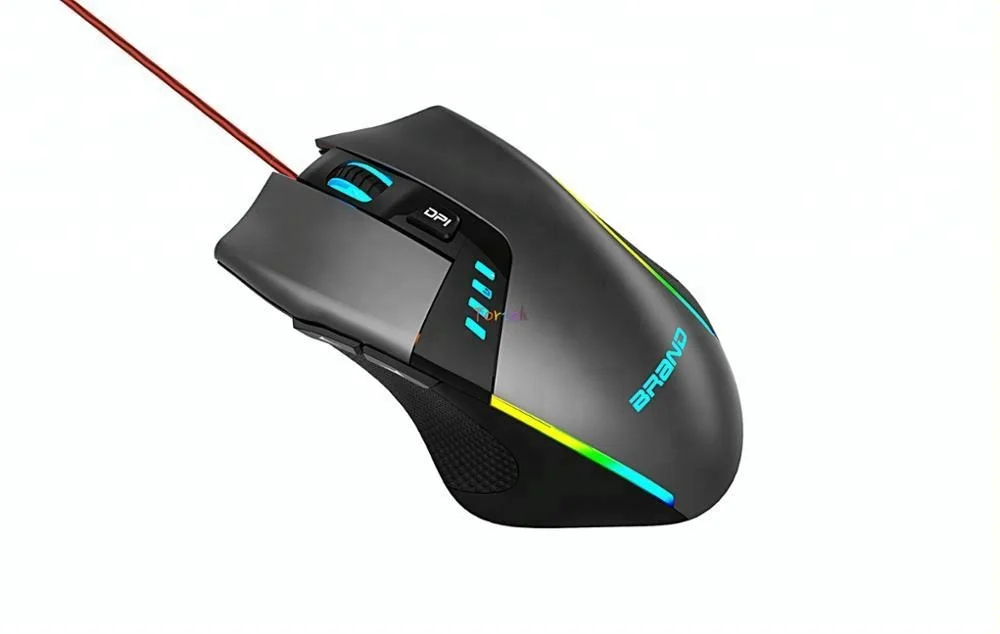 Factory wholesale good price optical sensor 10000DPI Ergonomics mice 7 color RGB Led Backlit Gamer Adjustable Light Gaming mouse