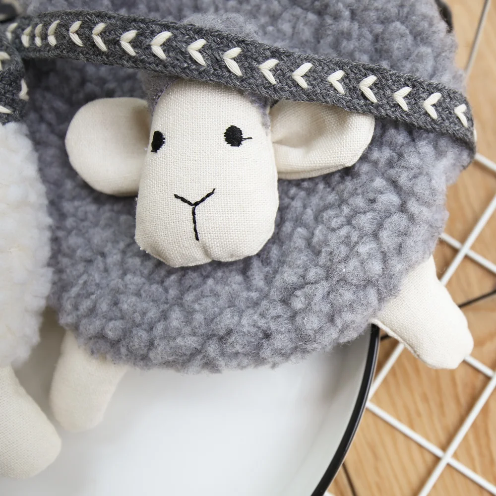 Little Lamb Bags for Kids Wholesale Kids Children Cute Sheep Makeup Bag Little Girls 3D Animal Cross Body Kids Messenger Bag