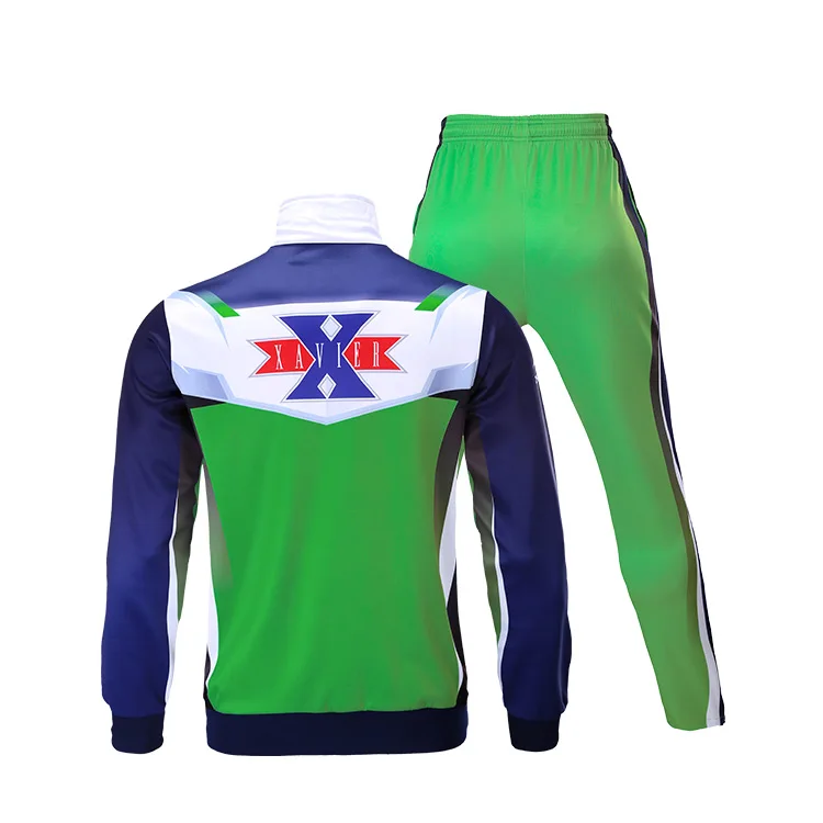 New green custom sublimation printing soccer school uniform tracksuits