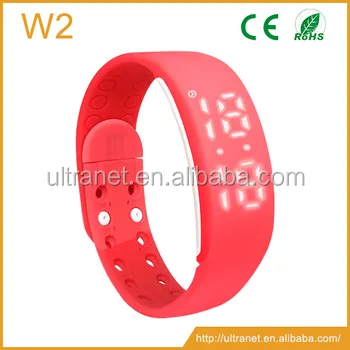 W2 USB LED Smart Wrist Band / Time / Calorie / 3D Pedometer / Temperature / Sleep Monitor Kids USB bracelets