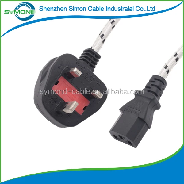 
Factory price 1.5m uk power cord with PVC for computer power cord BS plug 