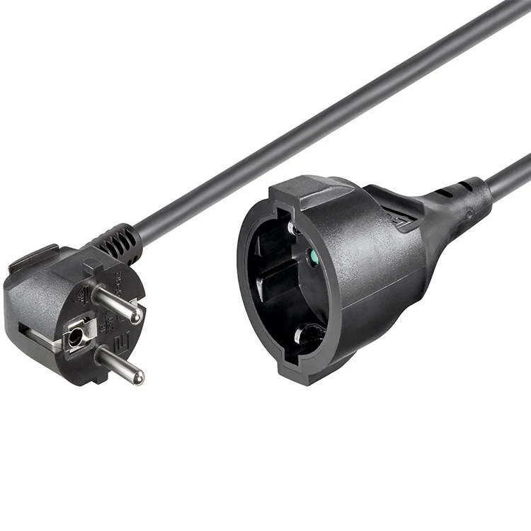 CEE 7/7 eu plug and socket 3 pins extension power cord VDE CE APPROVAL CERTIFICATION