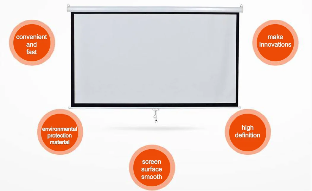 100 inches manual drop down projection screen support 4K 3D HD living room furniture projection for all kinds of projectors