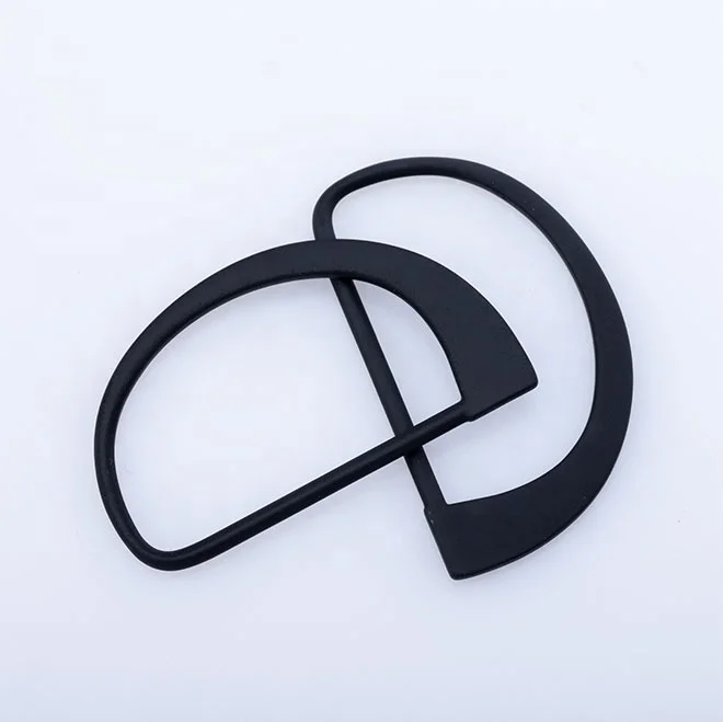 Custom buckle logo 40mm matt black embellishment d ring self cover buckle for men