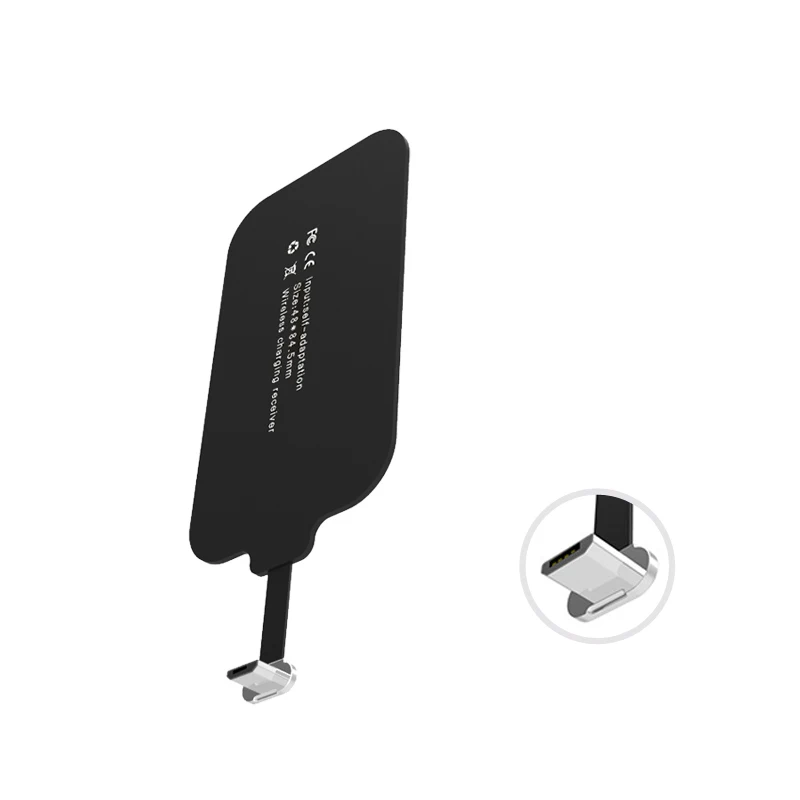 Ultra slim design charging backpack smallest Qi inductive wireless charger receiver for Micro android smartphone