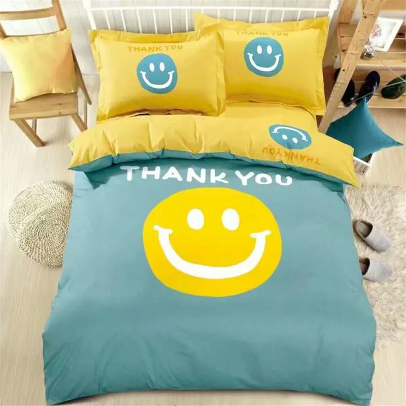 Wholesale pure cotton printed 3 pieces bed linen bedding set for children 40s 200TC