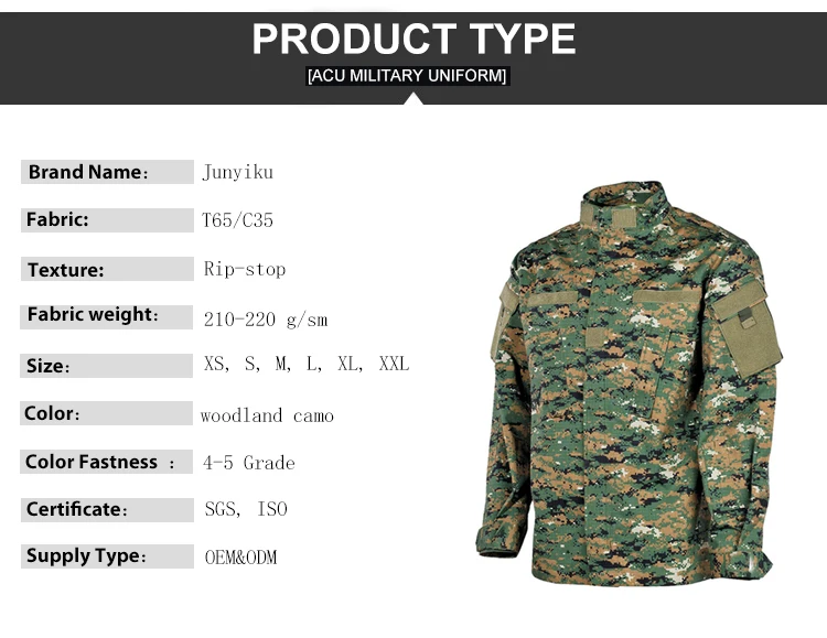 
New wholesale digital woodland combat uniform,canadian army cadpat digital camo uniform 