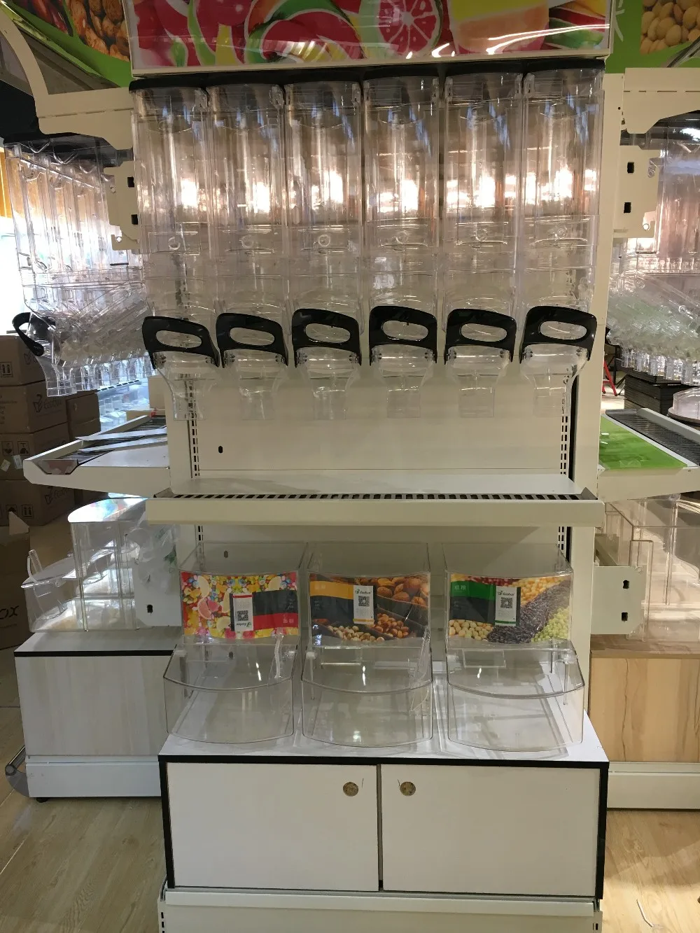 Unique Countertop Coffee Bean Dispensers with Scoop/Bulk Food Dispenser Silos for sale