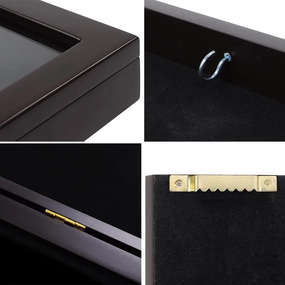 New Design Large Jersey Display Case 3D Shadow Box Frame Solid Wood Black Custom Photo Frame