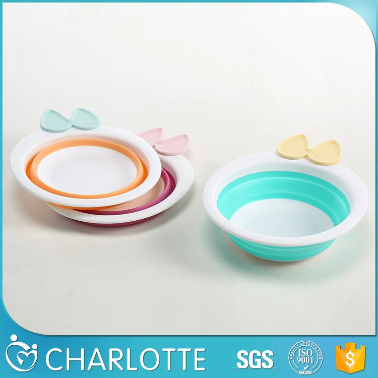 
free sample durable new material children folding plastic washbasin hand wash 
