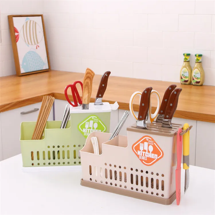 Multi-function kitchen Tool Cutlery Storage Holder PP Plastic Chopstick and Spoon Holder
