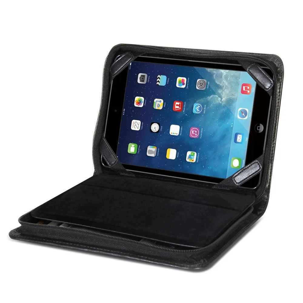 Black PU Leather Folio Stand Business Portfolio Case for iPad