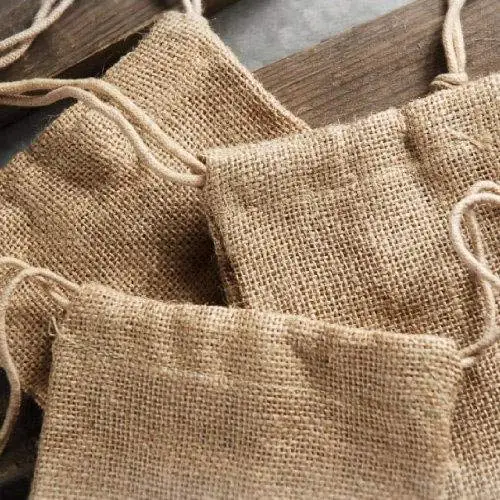 Natural Burlap Bags Jute Hessian Drawstring Sack bag Wedding Favor Gift bag