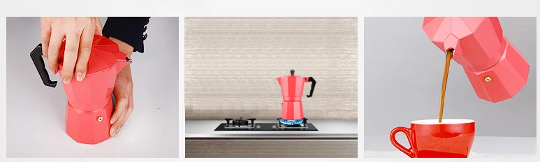 2016 Italy OEM color aluminum professional moka coffee maker