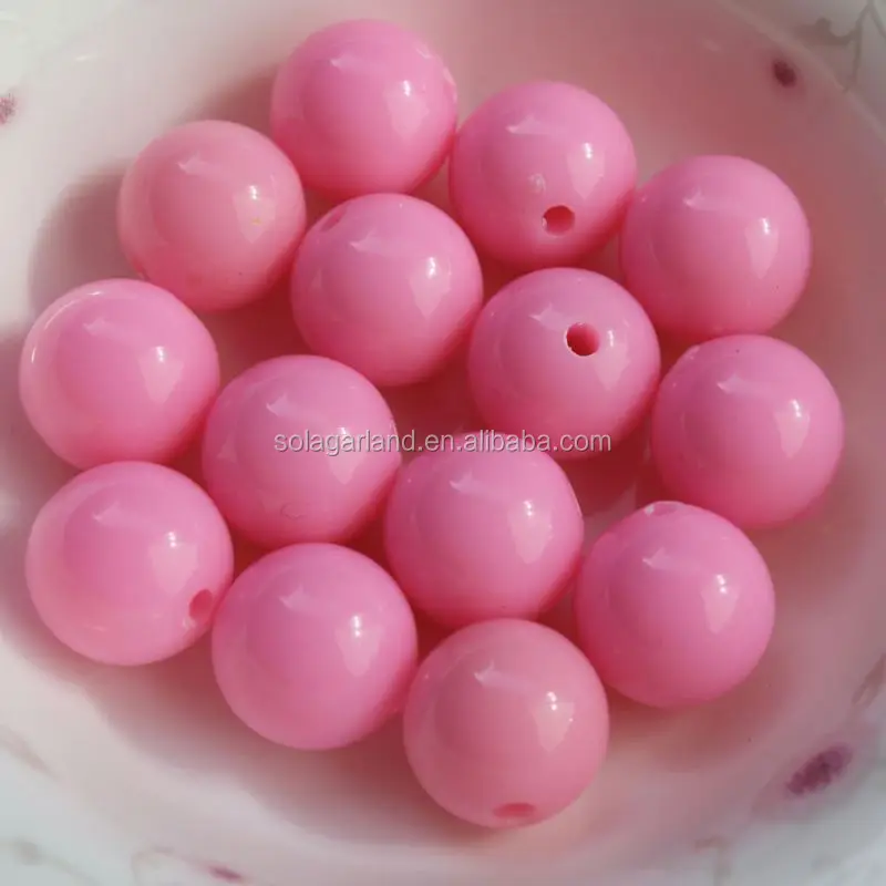 Wholesale  Various Opaque Colors 6mm To 20mm Acrylic Round Loose Beads For  Jewelry Craft Making