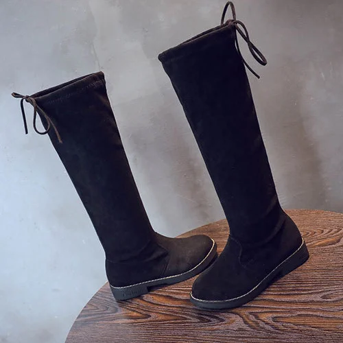 
YY10113S Latest design winter season kids tall black long boot girls knee high leather boots 