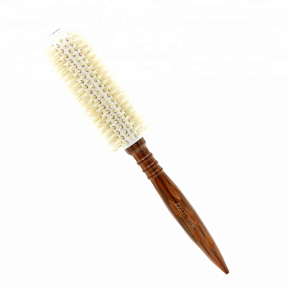Professional Curly Hair Comb Bamboo Hair Anti-static barber brush Twill Hairdressing Wooden Round Comb For Salon