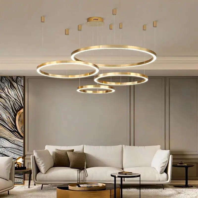 Round Fancy Circular Chandelier Decorative led ring pendant lamp Circle Led Pendant Light