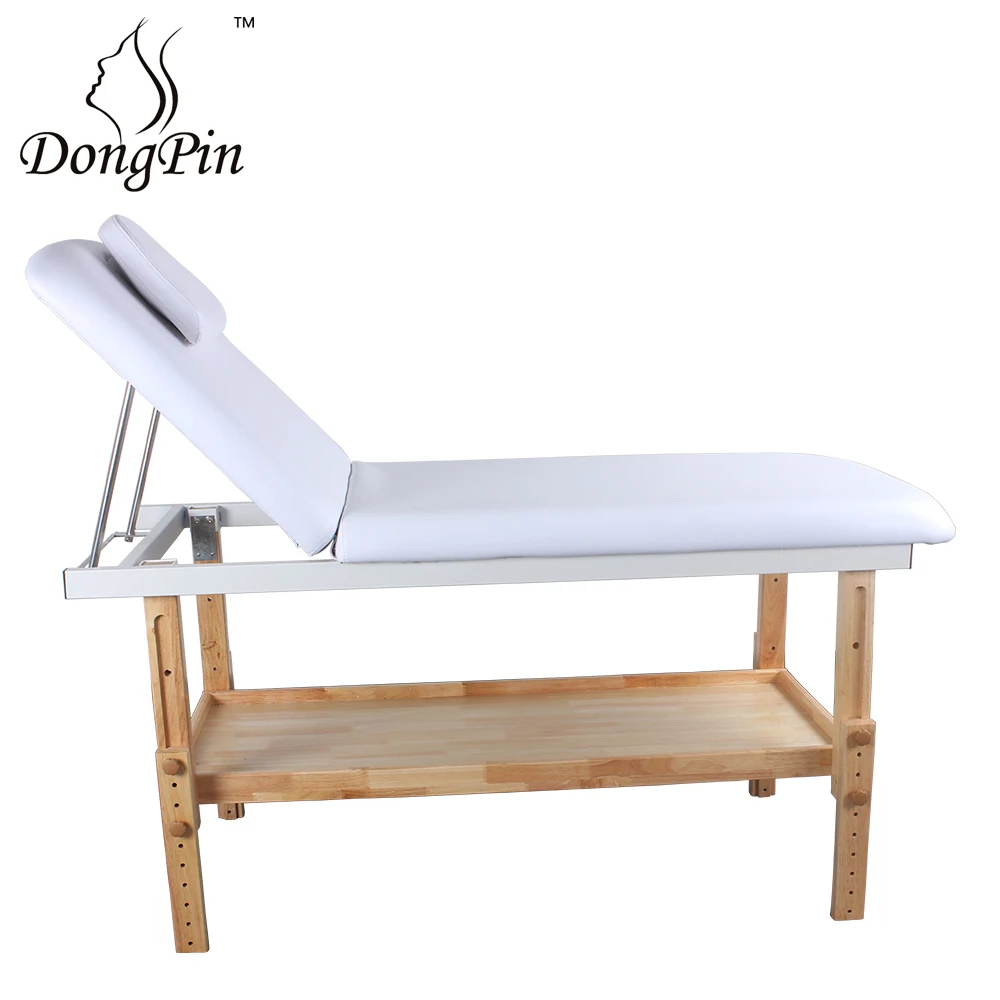 Solid Wooden Massage Table Bed Salon Furniture Facial Spa Bed with Storage