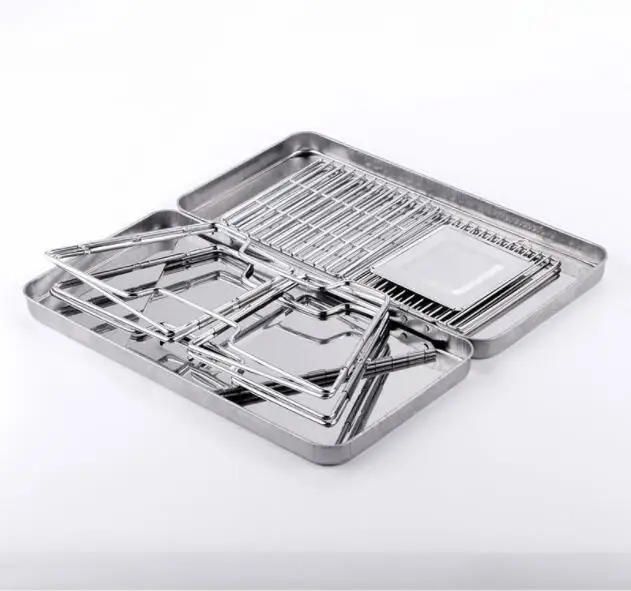 
Factory Outdoor Portable Stainless Steel Barbecue Camping Folding Charcoal BBQ grill for sale 