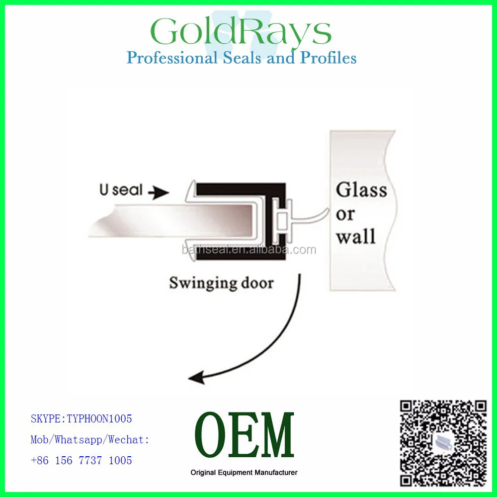 Bathroom aluminium doors and windows accessories for rubber strip