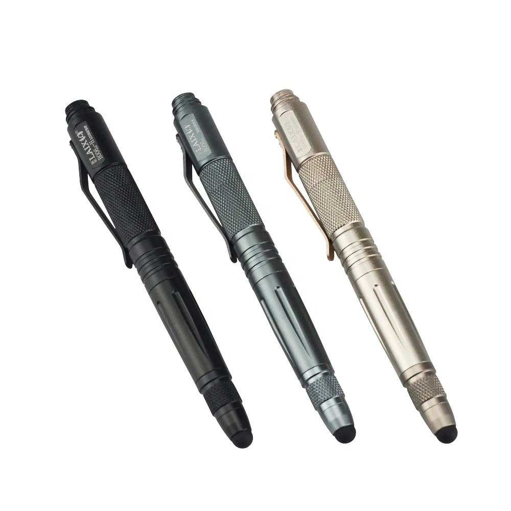 
Outdoors Tactical equipment multi function Aluminum metal head ball point pen Broken windows tool Self Defense Pens with stylus 