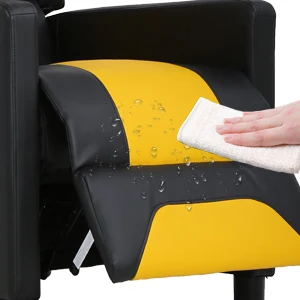 
Cheap Wholesale Price PU Leather Cafe Bar Sofa Yellow Color Recliner Sofa for Living Room 