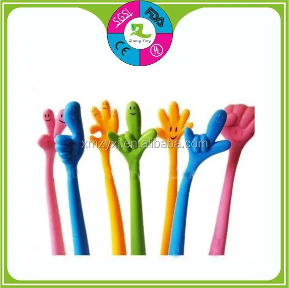 promotional gifts hand shaped colorful silicone finger pen
