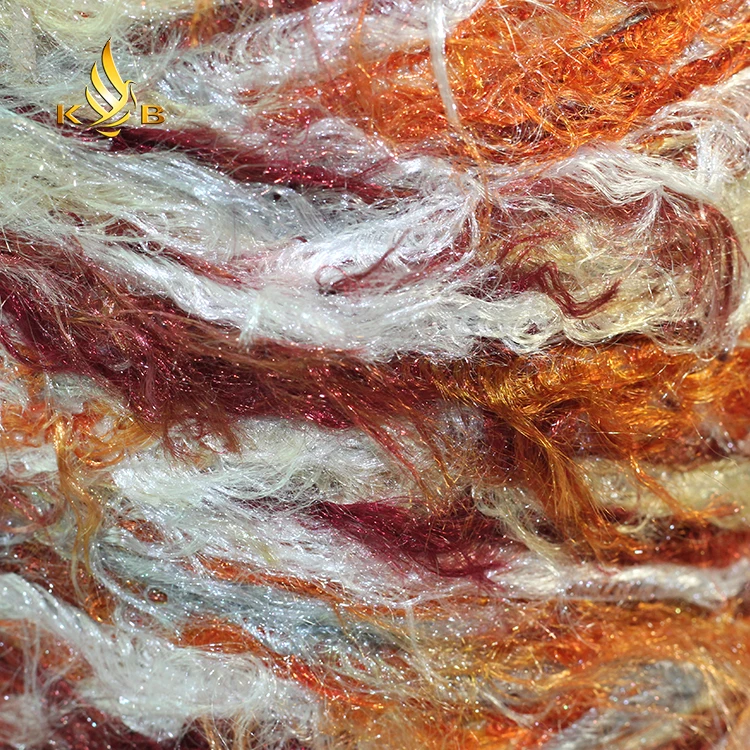 100% Polyester Feather Yarn High Quality Dyed Feather Knitting Yarn Fancy Yarn For Weaving