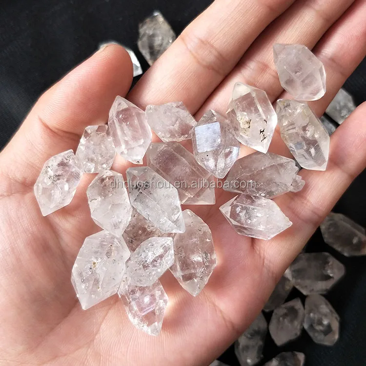 Необработанные натуральные блестящие двойные стразы Herkimer со стразами кварцевые кристаллические палочки очки для