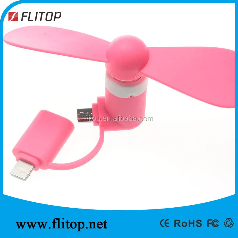 Новый 2017 2in1mini вентилятор, смартфон для iphone 5/6/7