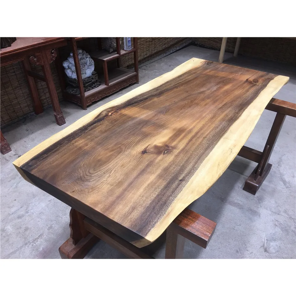 
Industrial Live Edge South American Walnut Dining Tables 