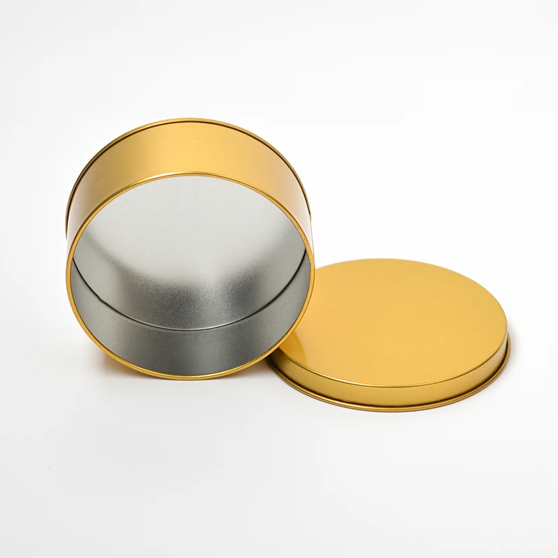 High Quality Festival Gift Box Golden Candy Coffee Packaging Round Tin Can for Cookie