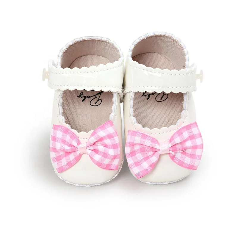 Оптовая продажа, клетчатые детские туфли с бантом, для маленьких девочек, для новорожденных, обувь принцессы