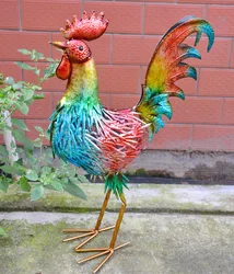 lawn and garden ornaments metal animals Wholesale Rooster Figurines