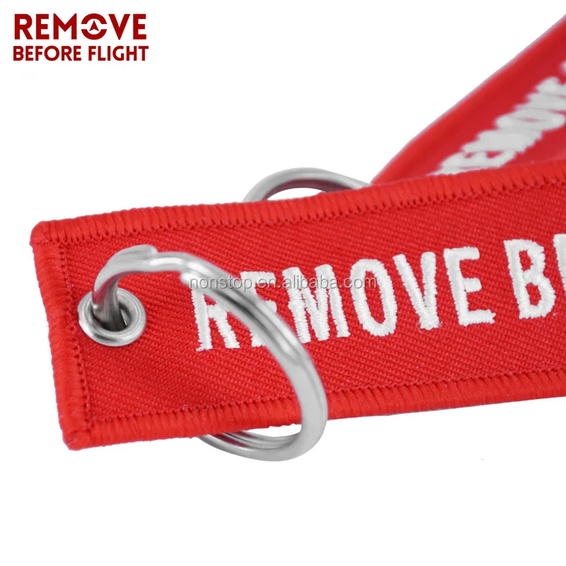 REMOVE BEFORE FLIGHT Embroidery Keychain Aviation Key Tag For Pilots
