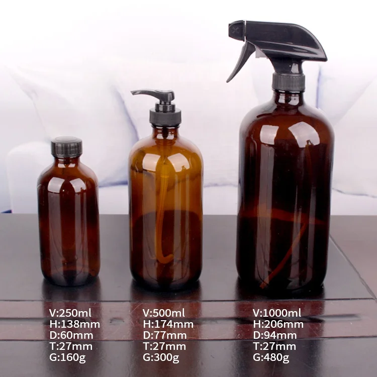 wholesale 250ml 500ml 1000ml high quality glass soap hand sanitizer bottle with dispenser