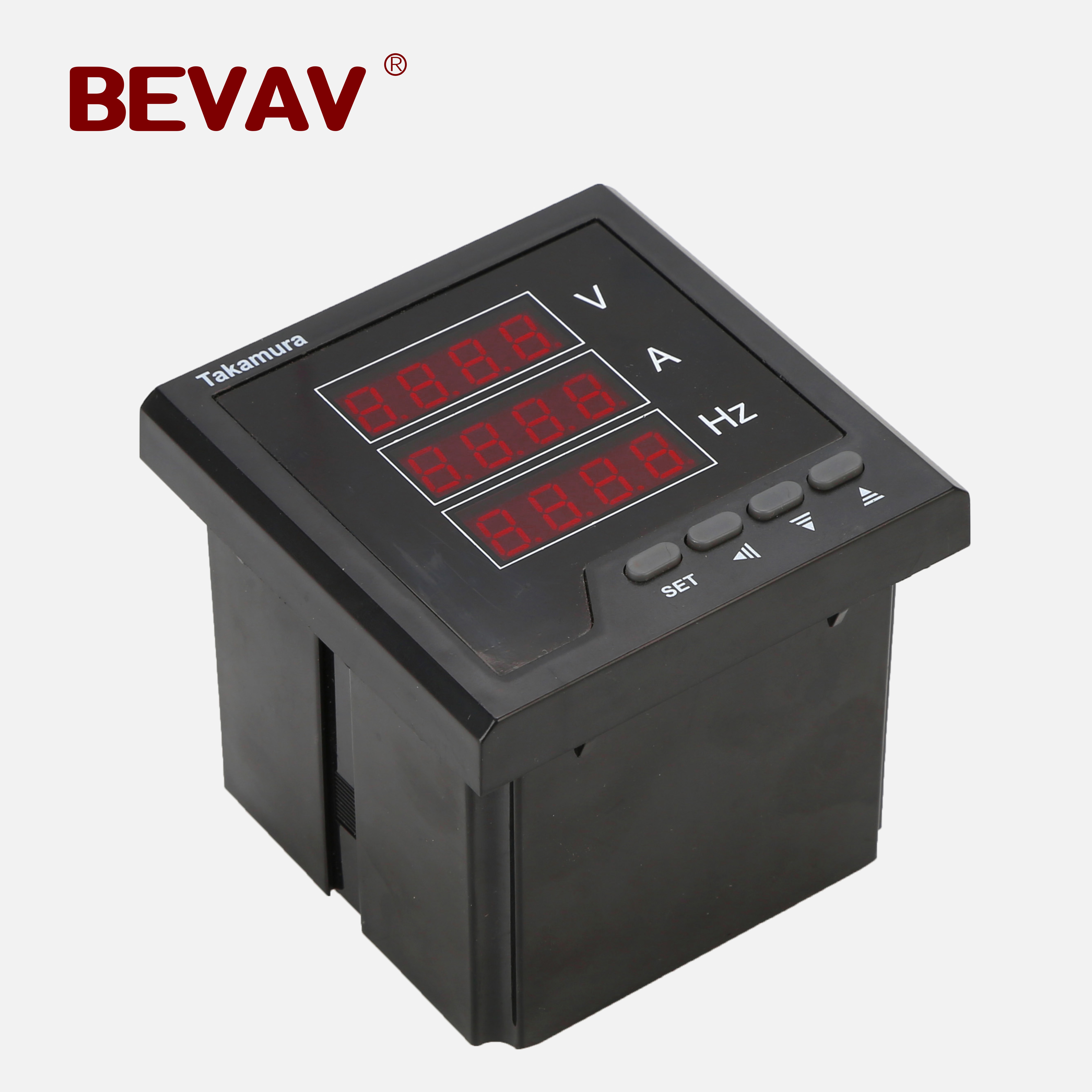 BEVAV LED 96mm single-phase AVF current voltage frequency combination meter