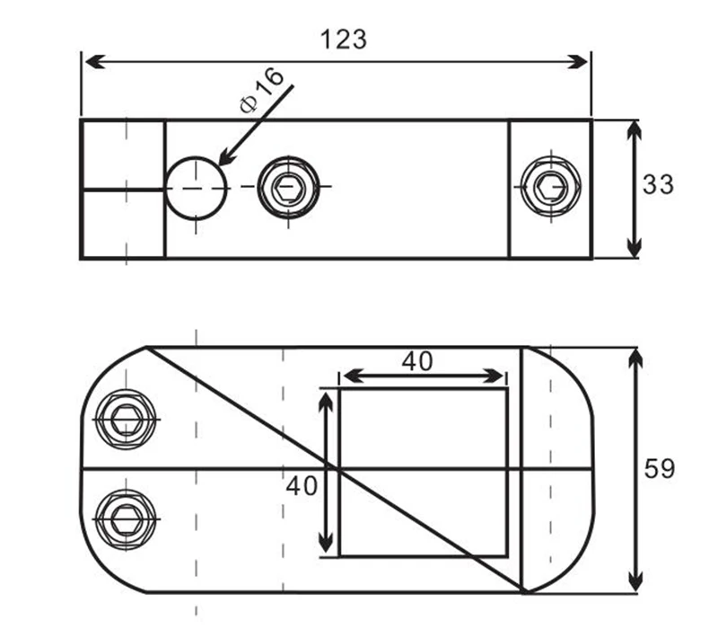 H588  Square Hole Cross Clamp