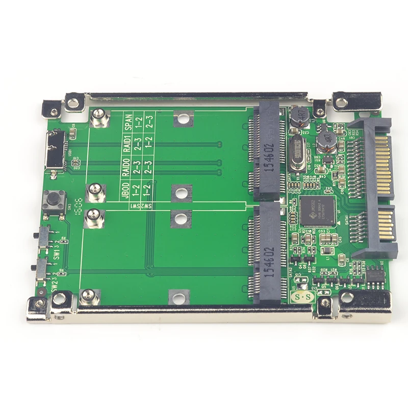 Конвертер mSATA в USB 3,0, 2 порта mSATA SSD на 2,5 дюйма SATA Raid card