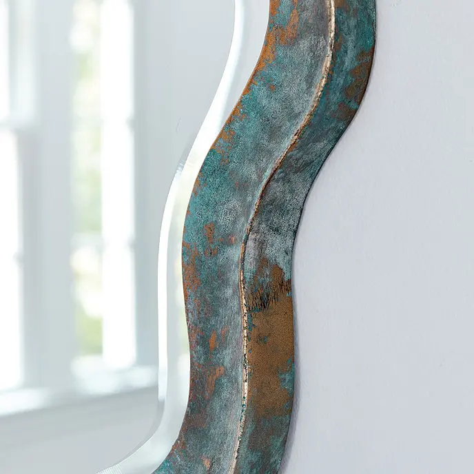 Rainhou 75cm Rustic Large antique vintage vintage wall  frame mirror cheap hanging retro mirror