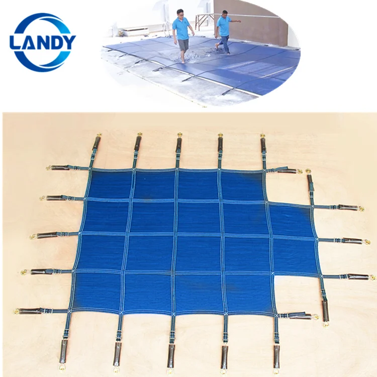 Custom shape canvas swimming pool covers net pool pe mesh fabric cover pool cover mesh or solid