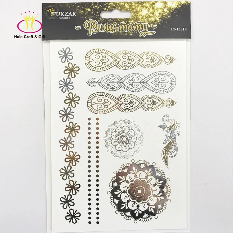 Waterproof Skin Safe Sexy Body Metallic Gold Temporary Tattoo Sticker