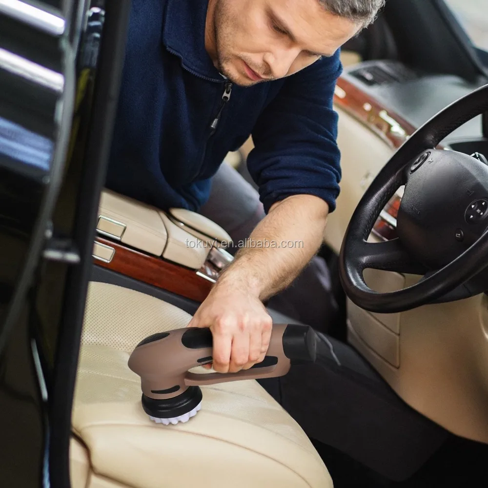 Battery powered auto shoe polish machine, leather sofa or car seat cleaner