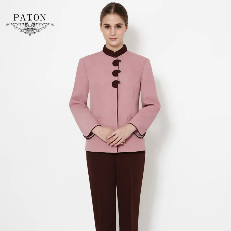 
Hot Sale Custom Design Hotel club House Keeping Stuff Guest room cleaning uniform 