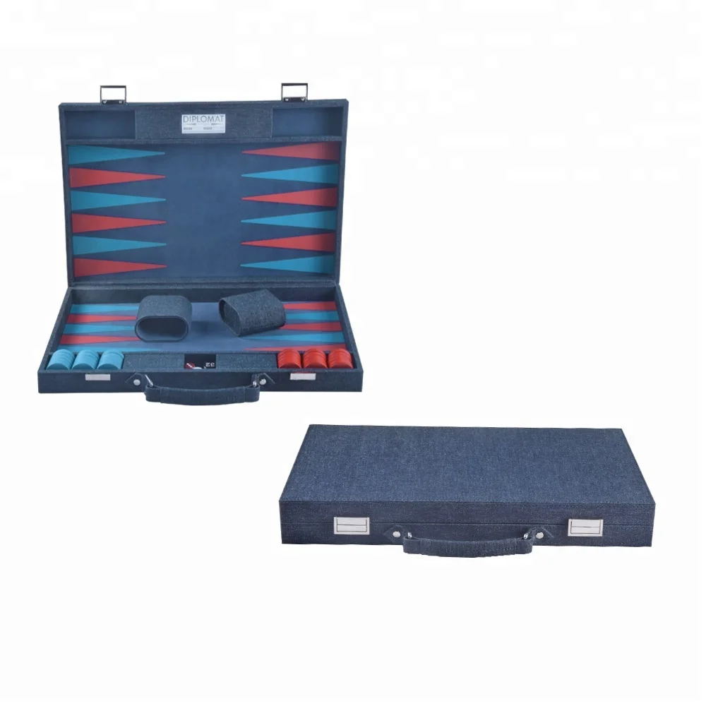 wholesale blue denim backgammon set for children gift